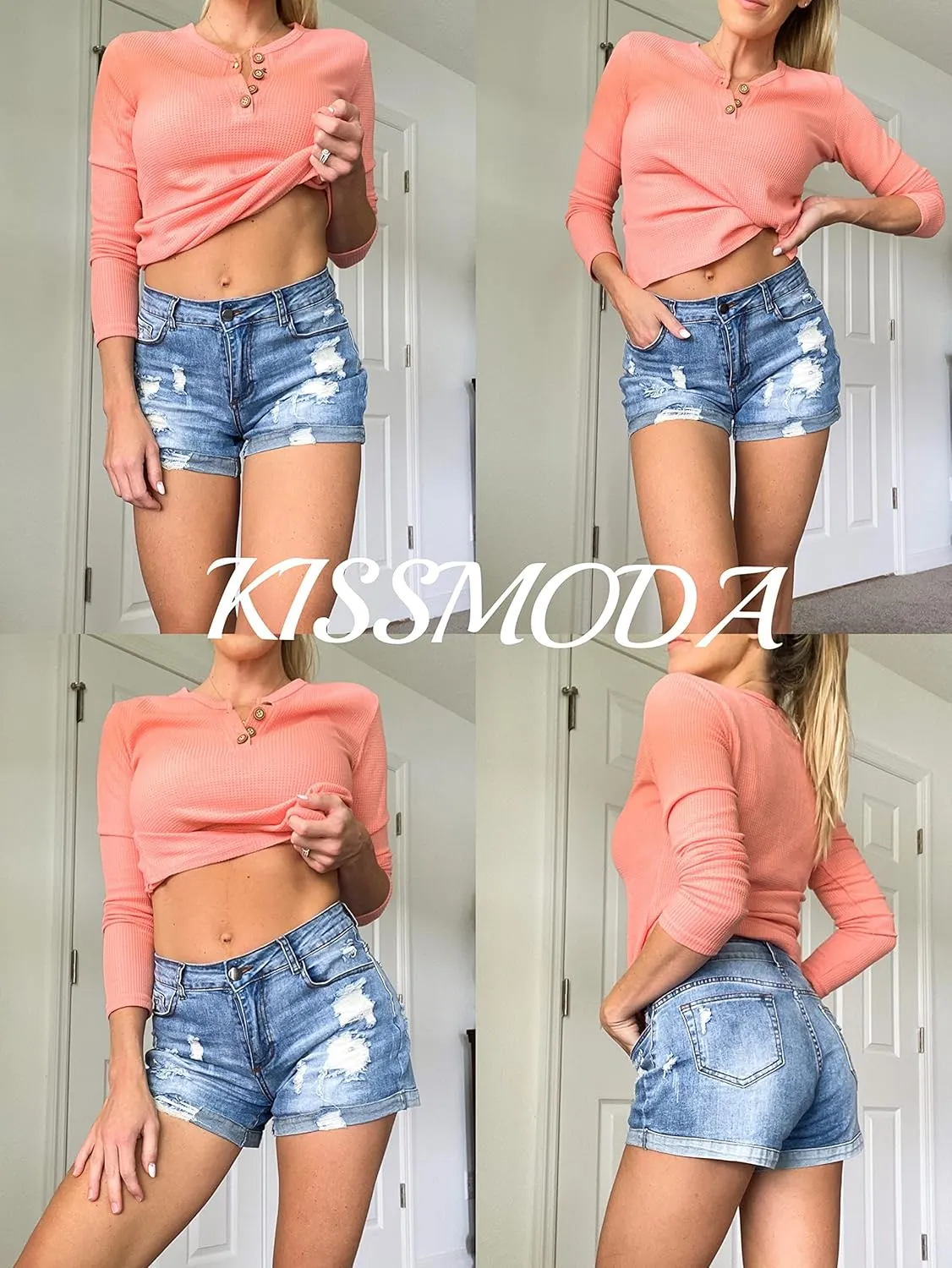 KISSMODA Women's Casual Denim Shorts Summer Jeans Stretchy Hot Short Pants