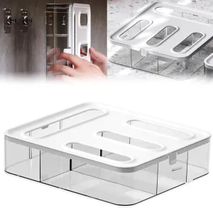 Kitchen Storage Bag Organizer, Acrylic Baggie organizer for Drawer, Plastic Bag Organizer complicate with Gallon, Quart, Sandwich, Snack, and Slider Bags (Acrylic)
