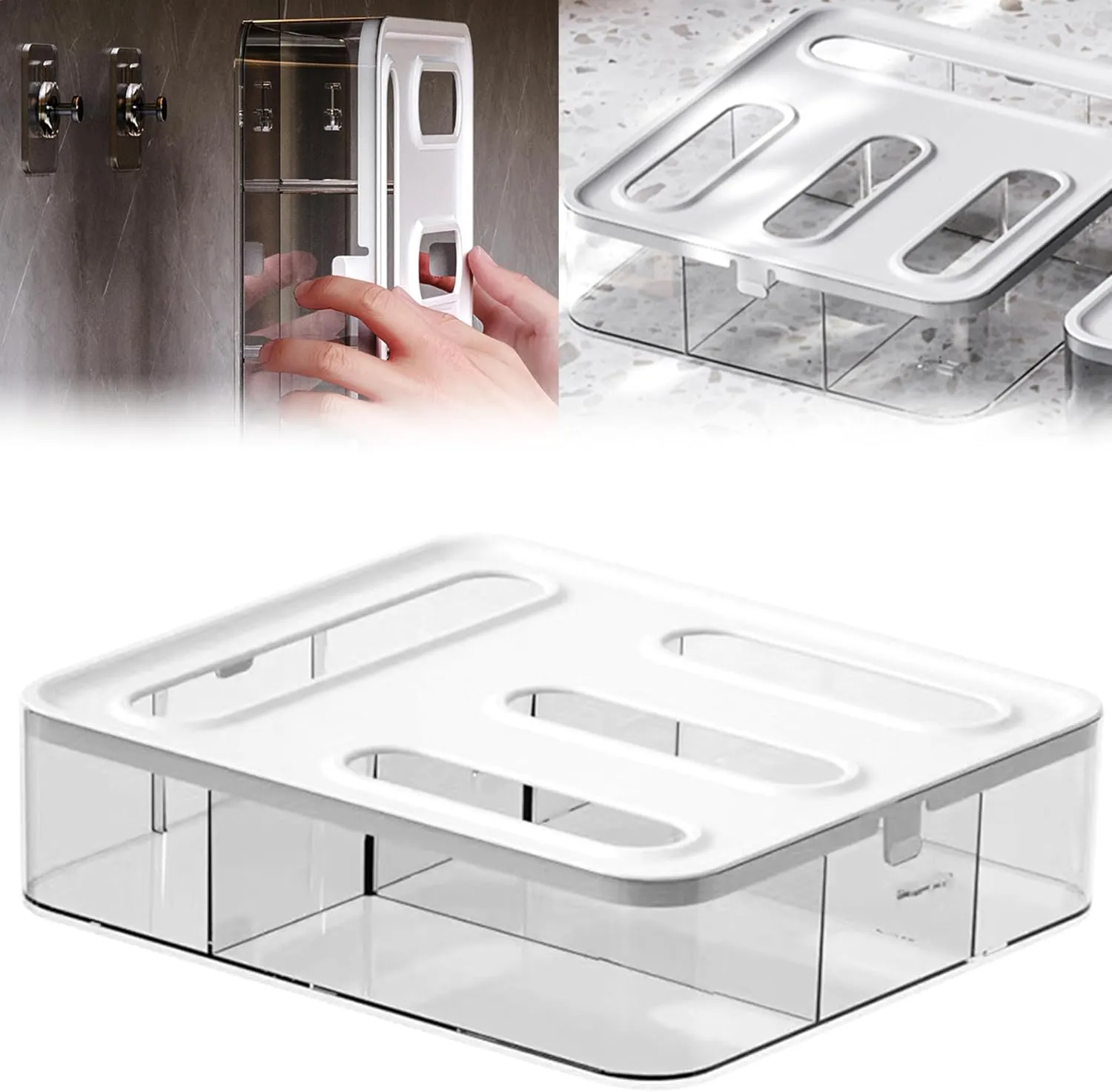 Kitchen Storage Bag Organizer, Acrylic Baggie organizer for Drawer, Plastic Bag Organizer complicate with Gallon, Quart, Sandwich, Snack, and Slider Bags (Acrylic)