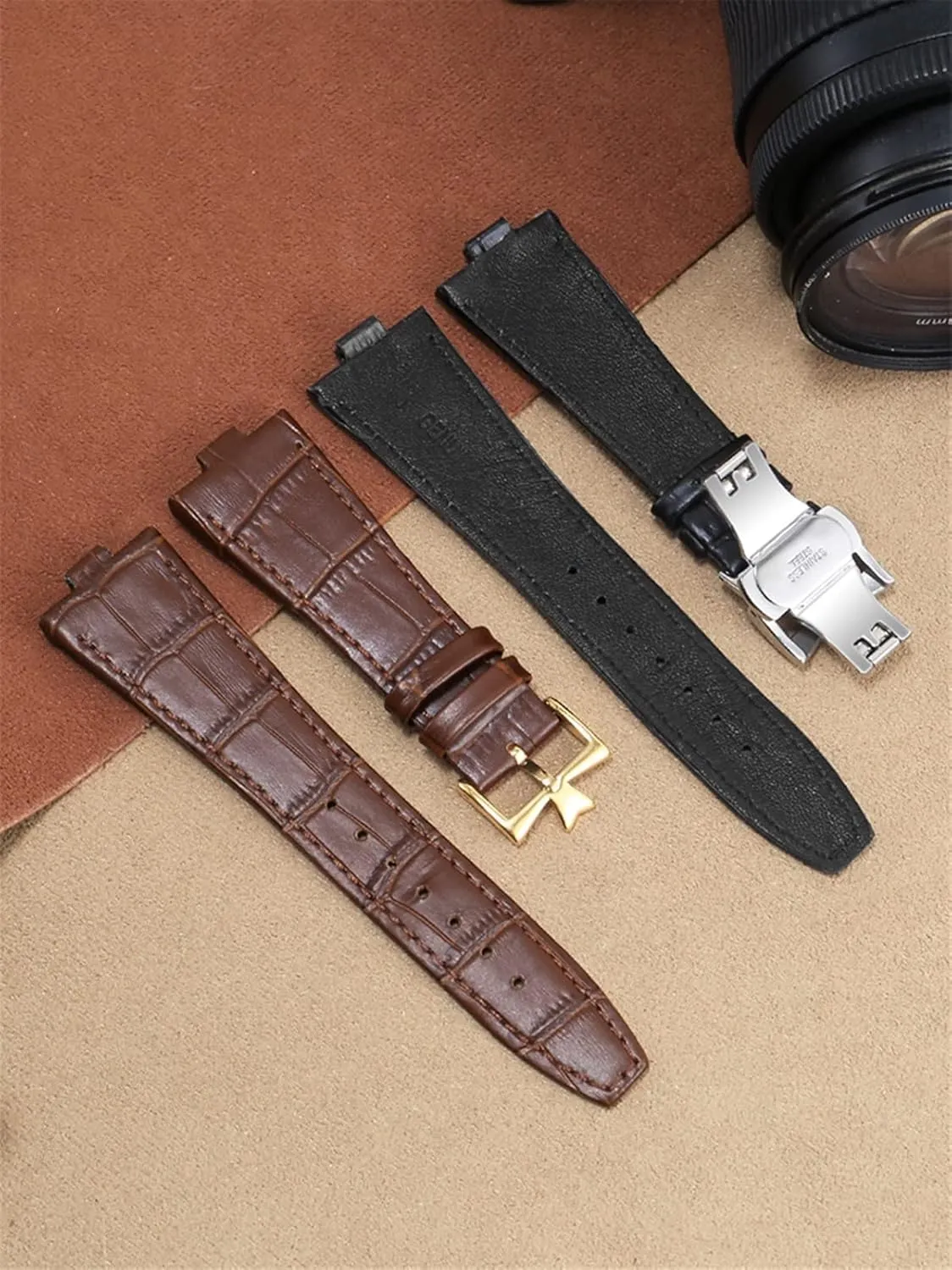 KLVN Genuine Leather Watchband For Vacheron Constantin OVERSEAS Series 4500V 5500V P47040 Stainless Steel Buckle 25 * 8 mm Men Watch Strap