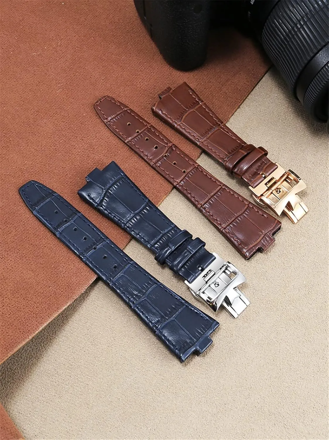 KLVN Genuine Leather Watchband For Vacheron Constantin OVERSEAS Series 4500V 5500V P47040 Stainless Steel Buckle 25 * 8 mm Men Watch Strap