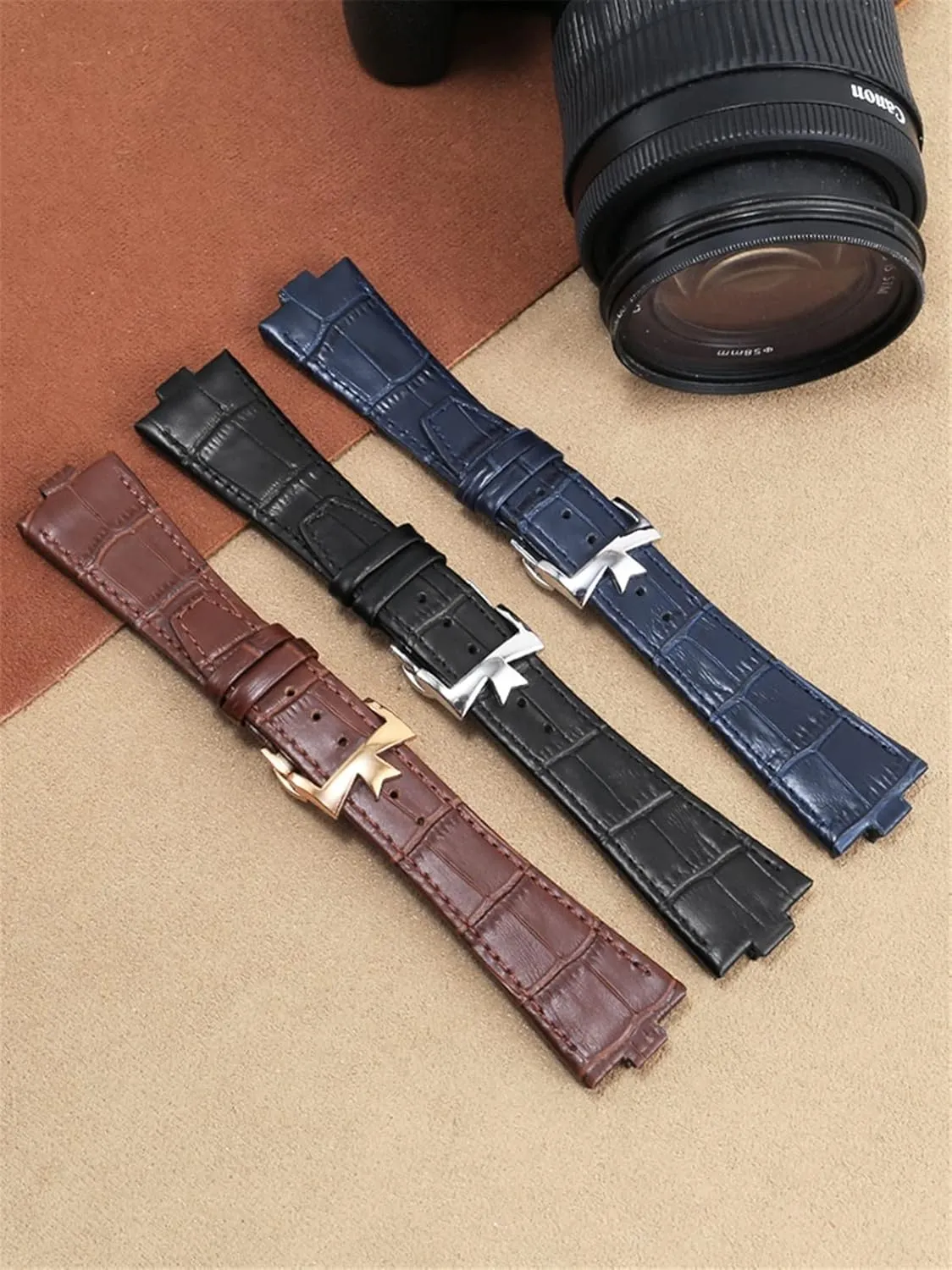 KLVN Genuine Leather Watchband For Vacheron Constantin OVERSEAS Series 4500V 5500V P47040 Stainless Steel Buckle 25 * 8 mm Men Watch Strap