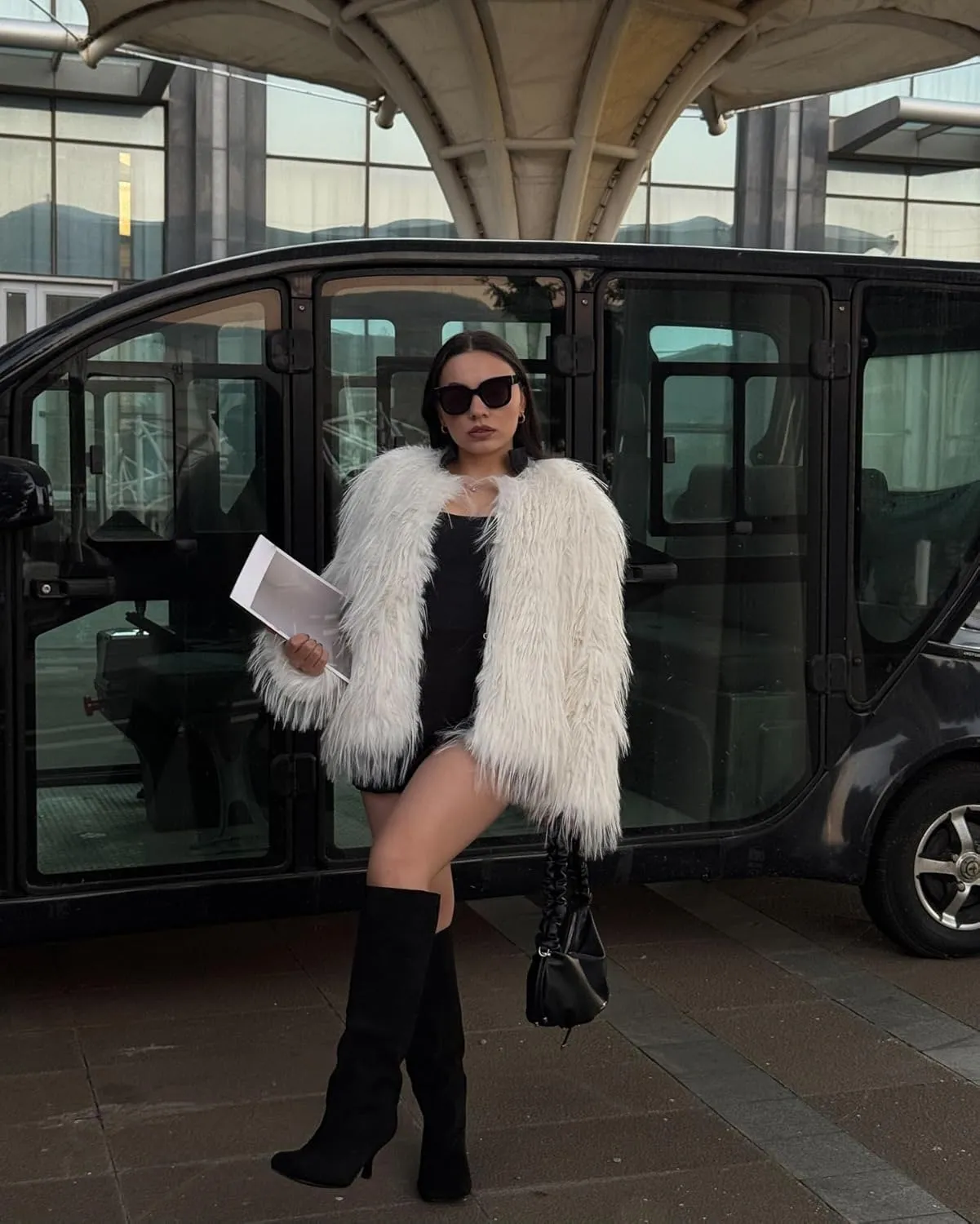 Knee High Boots for Women Faux Suede Wide Calf Square Toe Tall Stiletto Heels Long Fall Pull on Fashion Casual Cute