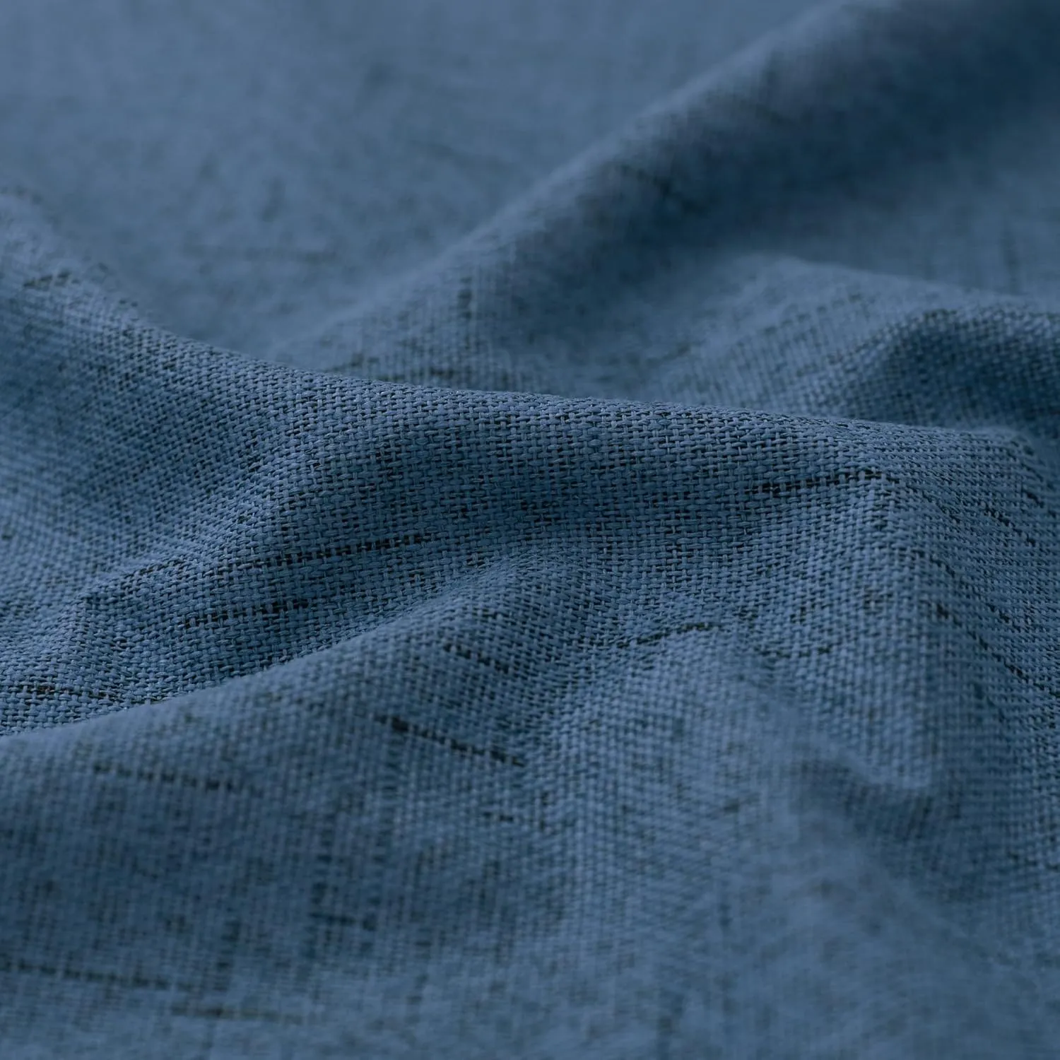KOUFALL Denim Blue Back Tab Linen Blackout Curtains for Living Room 52 by 96 Inch Length