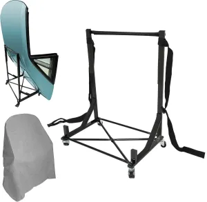 KUAFU Hardtop Stand Storage Cart Compatible with 1955-1957/2002-2005 Ford Thunderbird Convertible, Mercedes, 3 Series and Allante Hard Tops w/Securing Strap and Extra-large Generic Dust Cover