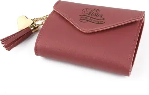 kullder Womens Custom Wallets Girls Ladies Persoanlized Small Leather Trifold Purse with ID Window at Birthday, Anniversary, Graduation