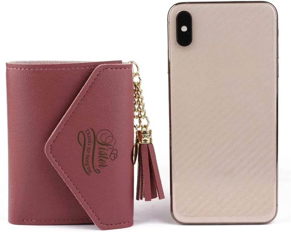 kullder Womens Custom Wallets Girls Ladies Persoanlized Small Leather Trifold Purse with ID Window at Birthday, Anniversary, Graduation