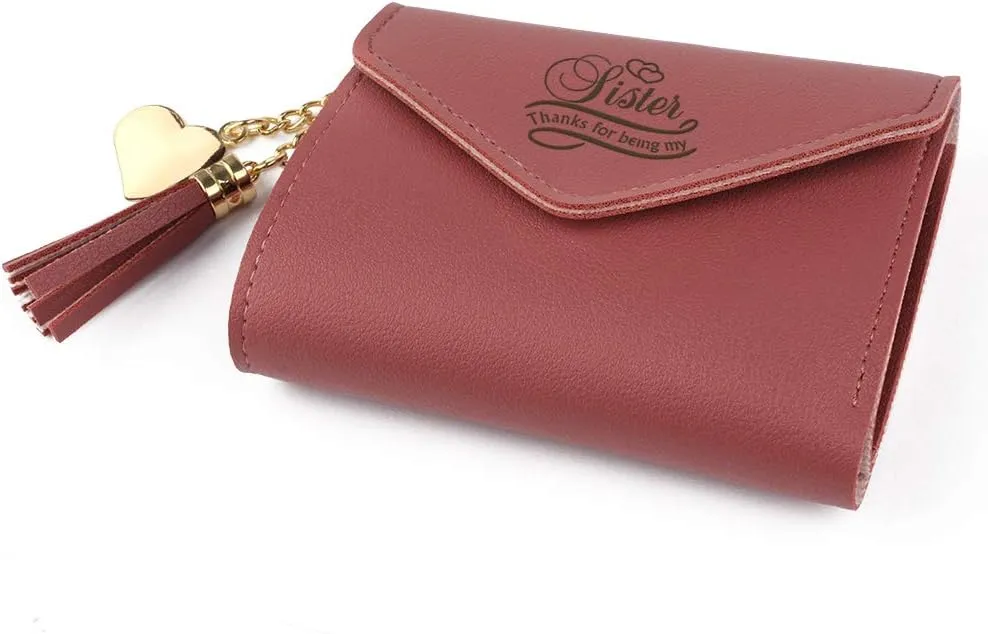 kullder Womens Custom Wallets Girls Ladies Persoanlized Small Leather Trifold Purse with ID Window at Birthday, Anniversary, Graduation