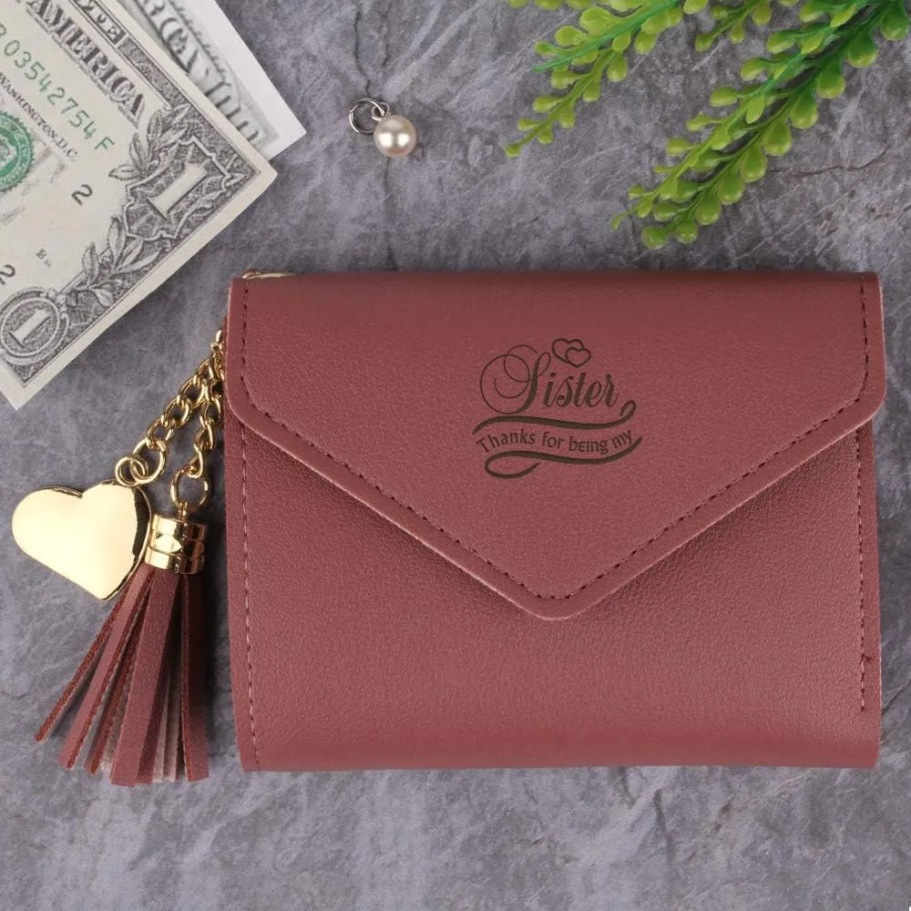 kullder Womens Custom Wallets Girls Ladies Persoanlized Small Leather Trifold Purse with ID Window at Birthday, Anniversary, Graduation
