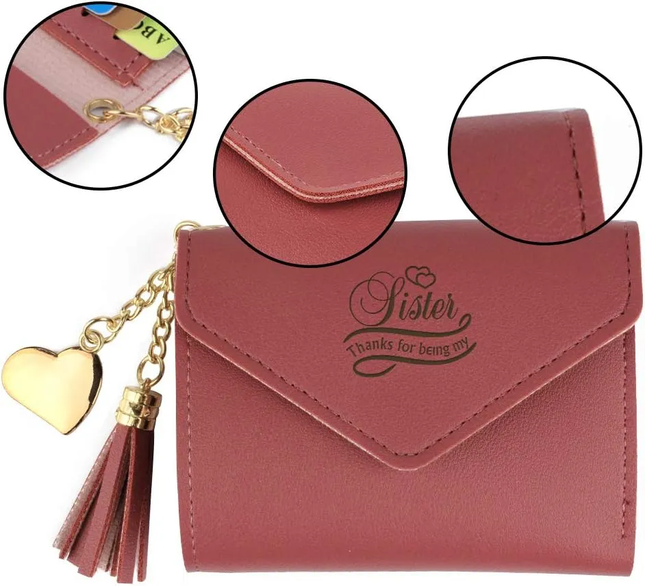 kullder Womens Custom Wallets Girls Ladies Persoanlized Small Leather Trifold Purse with ID Window at Birthday, Anniversary, Graduation
