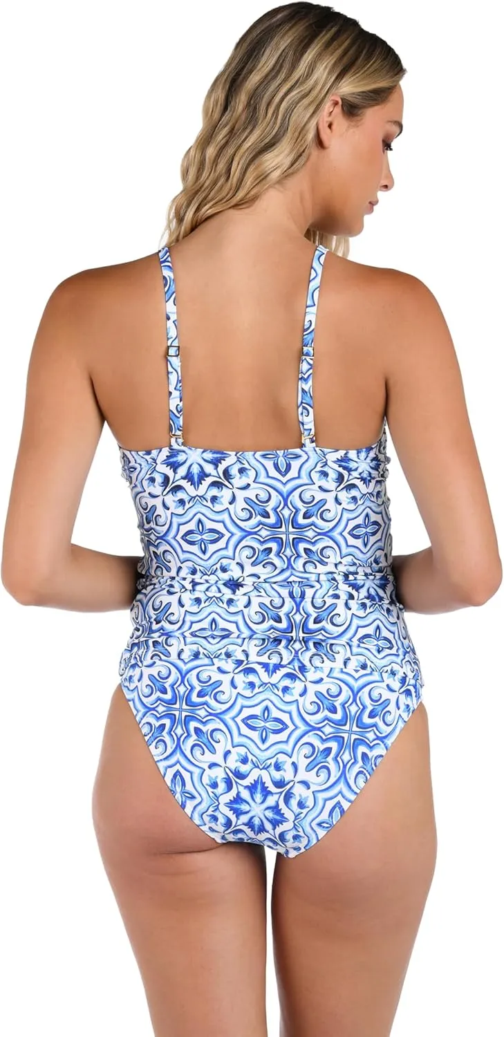La Blanca Women's High Neck Keyhole Tankini Swimsuit Top