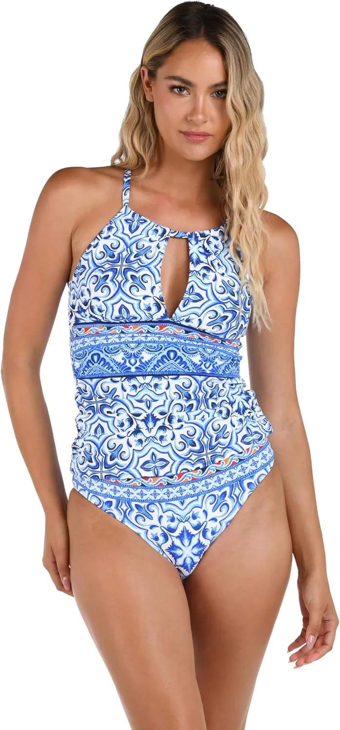 La Blanca Women's High Neck Keyhole Tankini Swimsuit Top