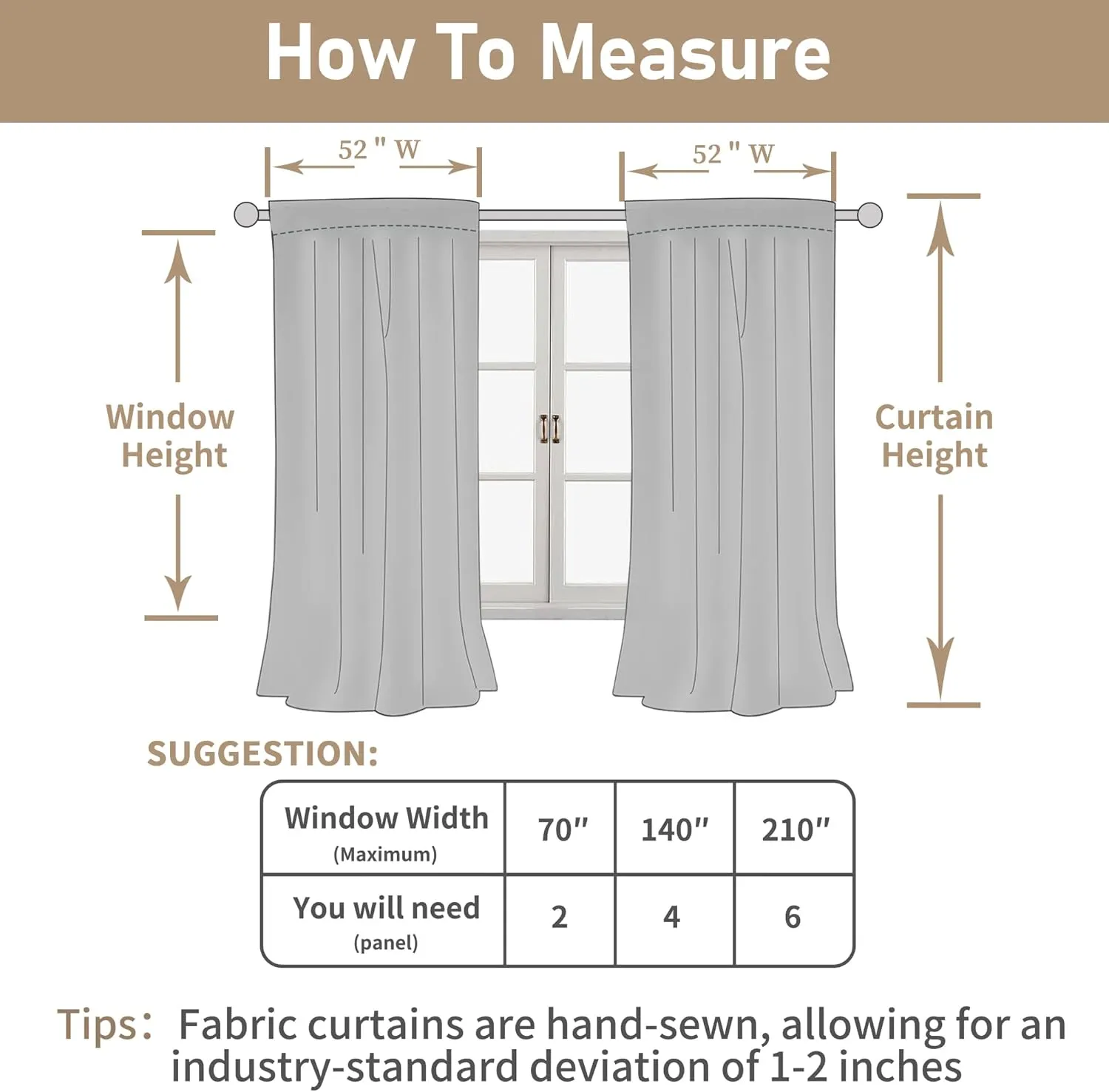 LAMIT Cream Linen Curtains 84 inch Length 2 Panels, Light Filtering Semi Sheer Panels Back Tab and Rod Pocket Neutral Boho Drapes for Bedroom/Living Room, 52 x 84 Inch