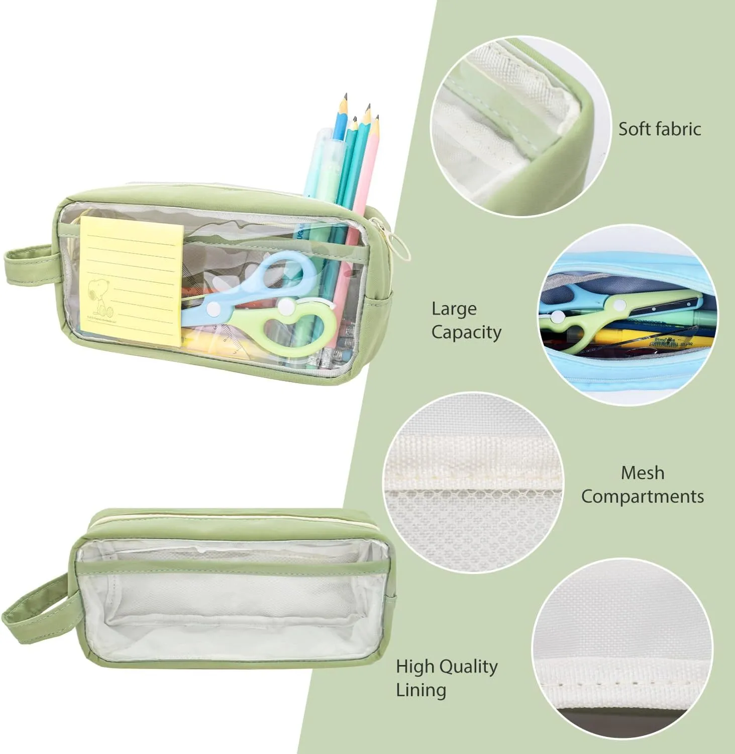 Large Capacity Pen Bag, Organizer, Multiple Compartments, Water Resistant, for Office, Travel, Arts and Crafts (DARK BLUE)