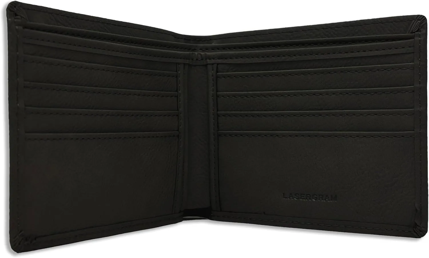 LaserGram Faux Leather Bi-Fold Wallet, BMX Rider, Personalized Engraving Included (Black with Silver)