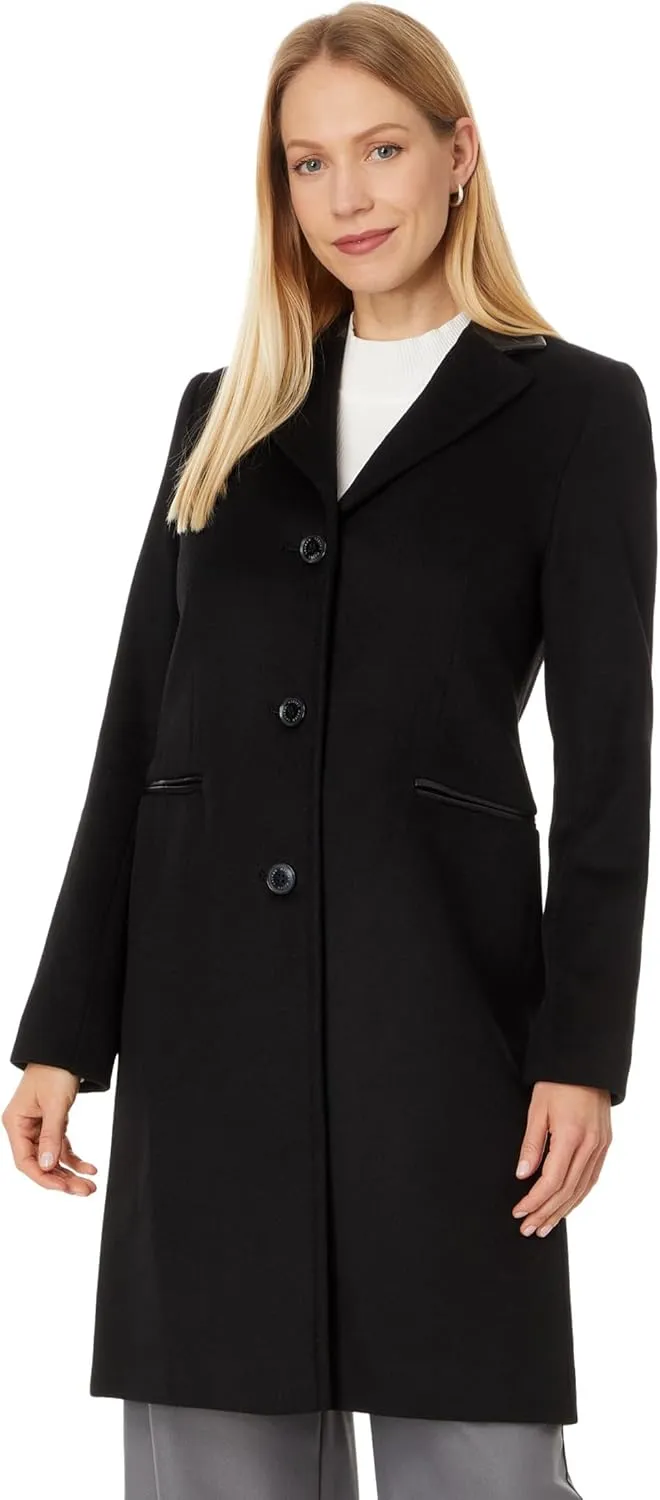 Lauren Ralph Lauren Women's Sb Wool W Faux Leather Trim