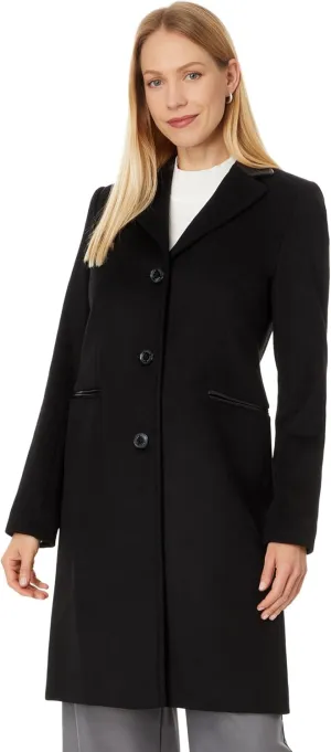 Lauren Ralph Lauren Women's Sb Wool W Faux Leather Trim
