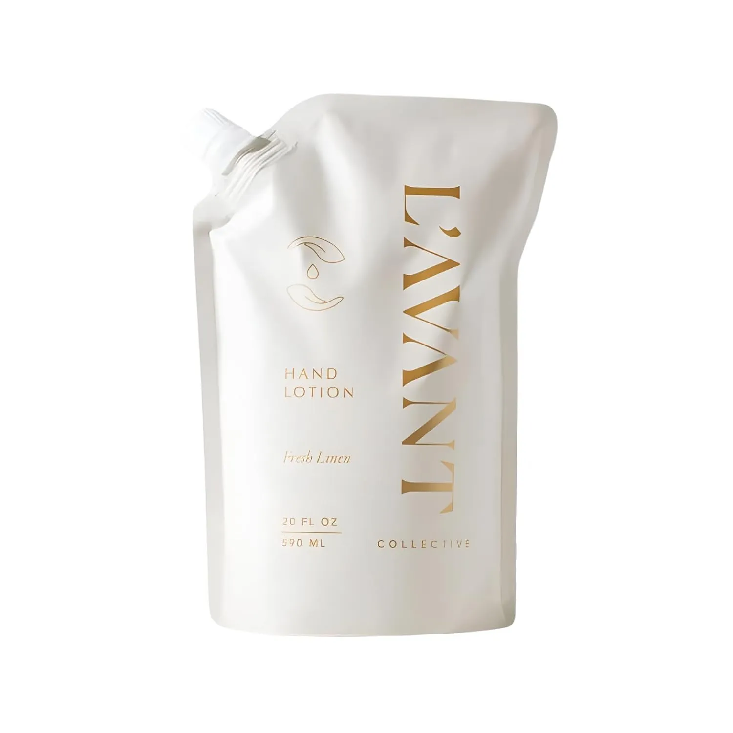 L'AVANT Collective Luxury Hand Lotion Refill - High Performing Moisturizing Hand Cream for Dry, Cracked Hands, Nails & Cuticles - Hydrating Shea Butter Formula (20 oz Fresh Linen)