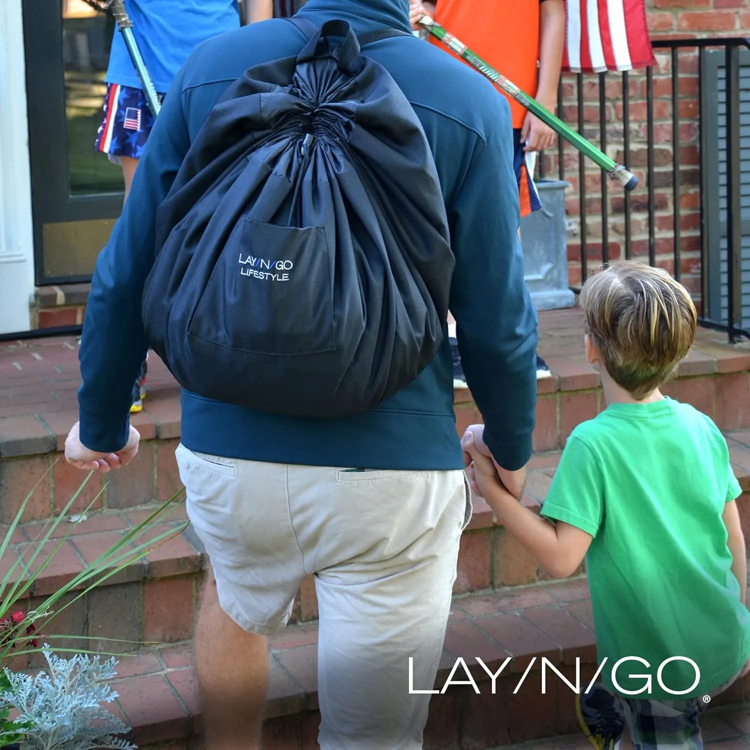 Lay-n-Go 2-in-1 Portable Drawstring Toys Storage Organizer and Play Mat for Room and Travel, Made for Kids and Toddlers with a Durable Patented Design