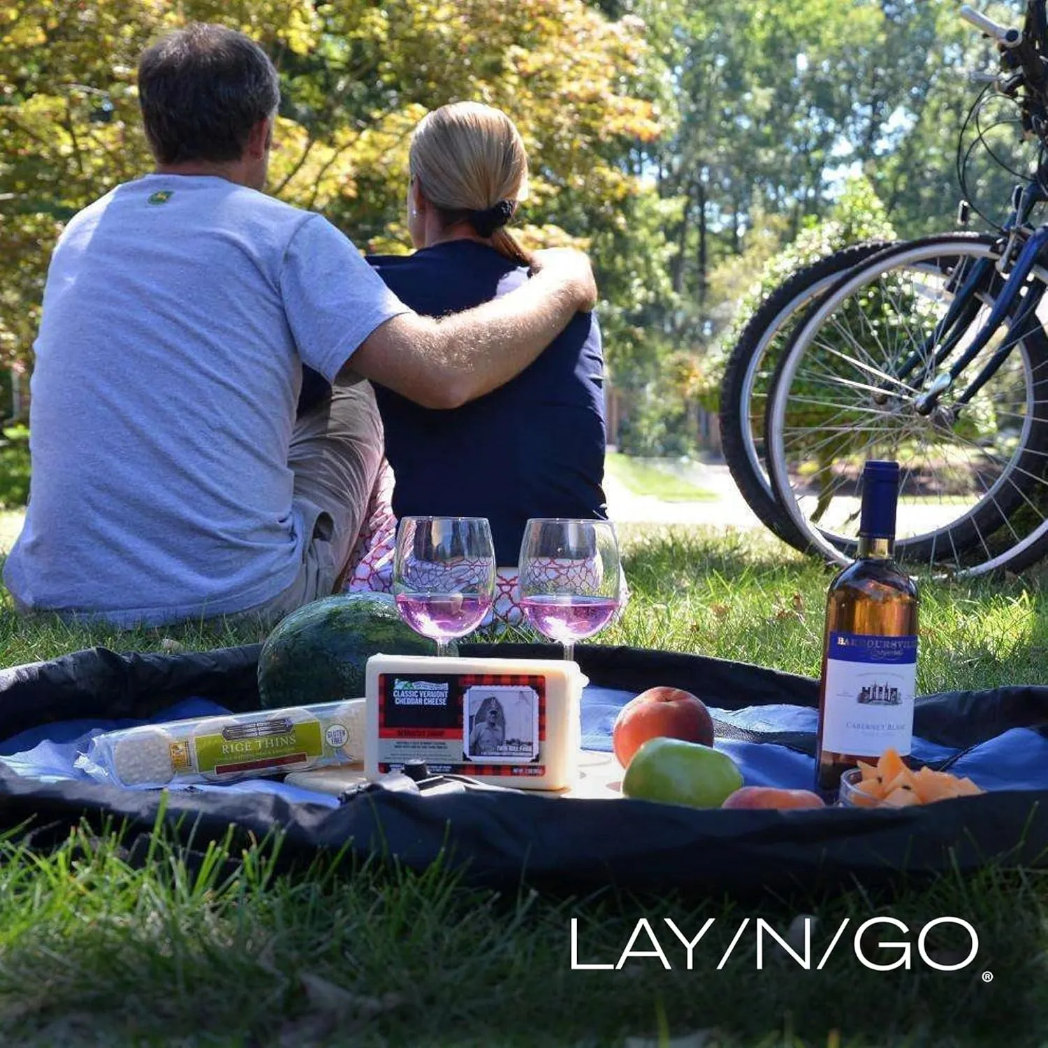 Lay-n-Go 2-in-1 Portable Drawstring Toys Storage Organizer and Play Mat for Room and Travel, Made for Kids and Toddlers with a Durable Patented Design