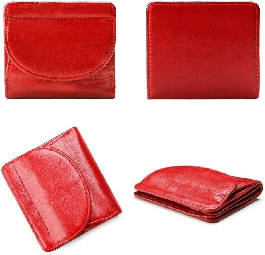 Leather Wallet Pu Leather Women's Wallet Convenient Small Mini Card Holder Short Purses Fashion Elegant Large Capacity Coin Bag Large Capacity (Brown,9.5x10.5cm)