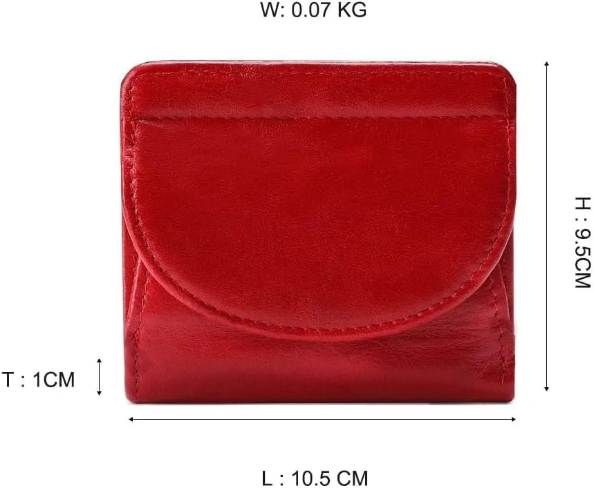 Leather Wallet Pu Leather Women's Wallet Convenient Small Mini Card Holder Short Purses Fashion Elegant Large Capacity Coin Bag Large Capacity (Brown,9.5x10.5cm)