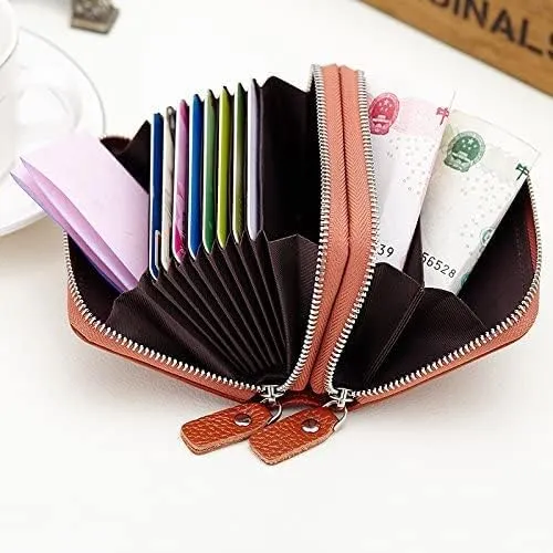 Leather Wallet Pu Leather Women's Wallet Retro Fashion Short Purse Clutch for Girls Ladies Business Card Holder Coin Pocket Large Capacity (Black,8.5x10.5cm)