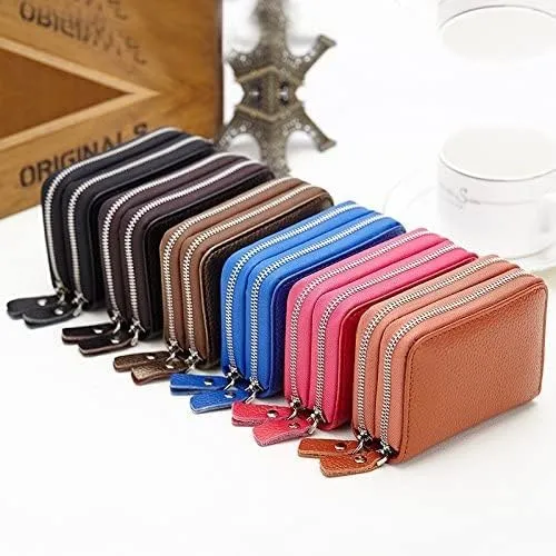 Leather Wallet Pu Leather Women's Wallet Retro Fashion Short Purse Clutch for Girls Ladies Business Card Holder Coin Pocket Large Capacity (Black,8.5x10.5cm)