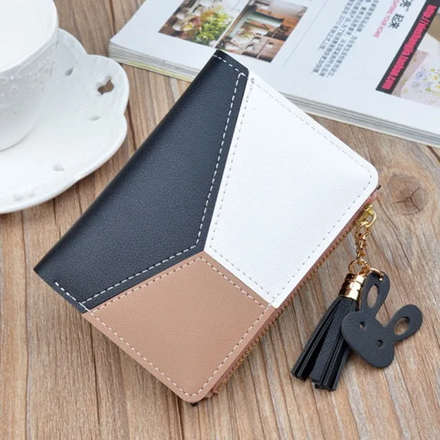 Leather Wallet Women Luxury Long Clutch Ladies Purse Card Holder Tassel Women Wallets  Zipper Coin Phone Money Pocket Bag W052