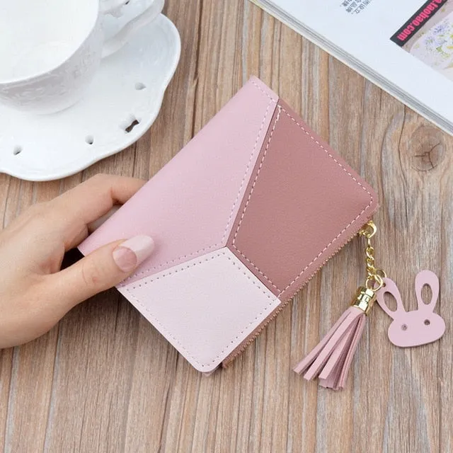 Leather Wallet Women Luxury Long Clutch Ladies Purse Card Holder Tassel Women Wallets  Zipper Coin Phone Money Pocket Bag W052