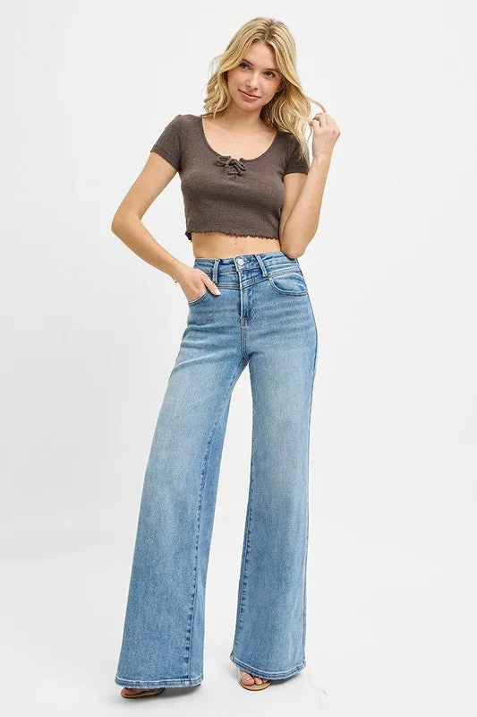 Leenah High Rise Wide Leg Denim Jeans