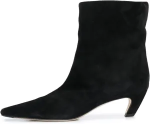 LEMUTISME Women's Trendy Square Toe Centre Stitching Animal Print Unique Slip On Low Kitten Heel Ankle Booties