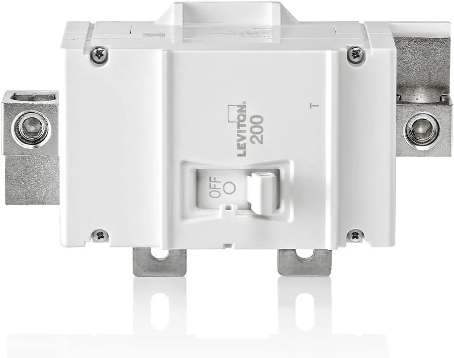Leviton LM200-T 200A 2-Pole Main Circuit Breaker, Thermal Magnetic, White