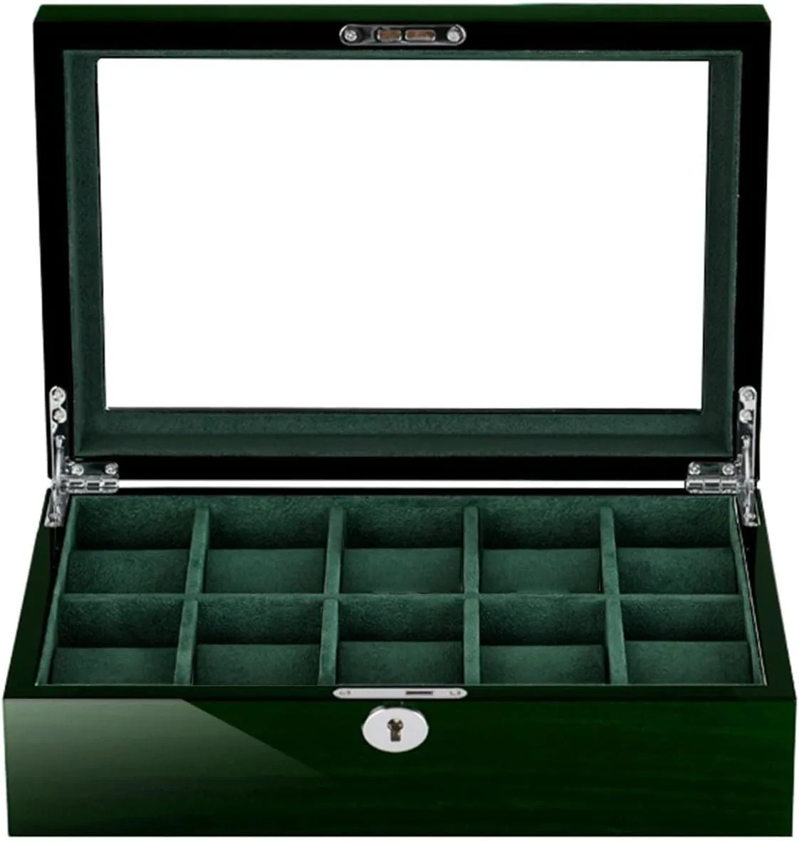 LHX Watch Storage Box Wooden Painted Watch Collection Box 33 * 22 * 10cm(Dark)
