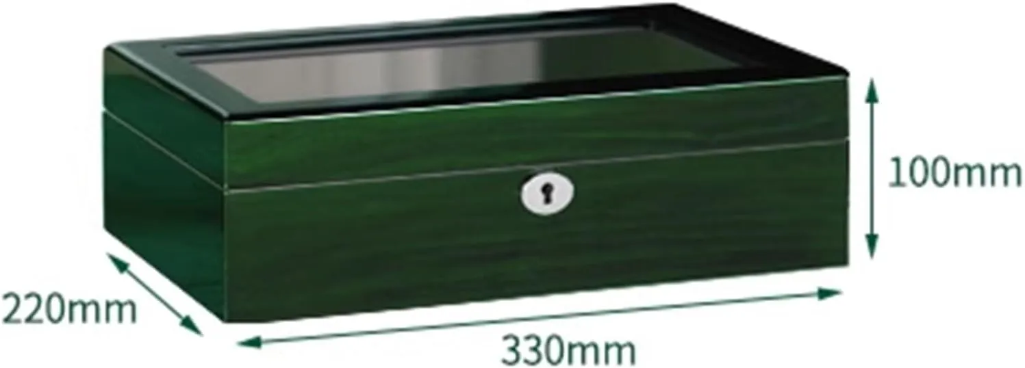 LHX Watch Storage Box Wooden Painted Watch Collection Box 33 * 22 * 10cm(Dark)