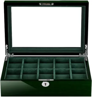 LHX Watch Storage Box Wooden Painted Watch Collection Box 33 * 22 * 10cm(Dark)