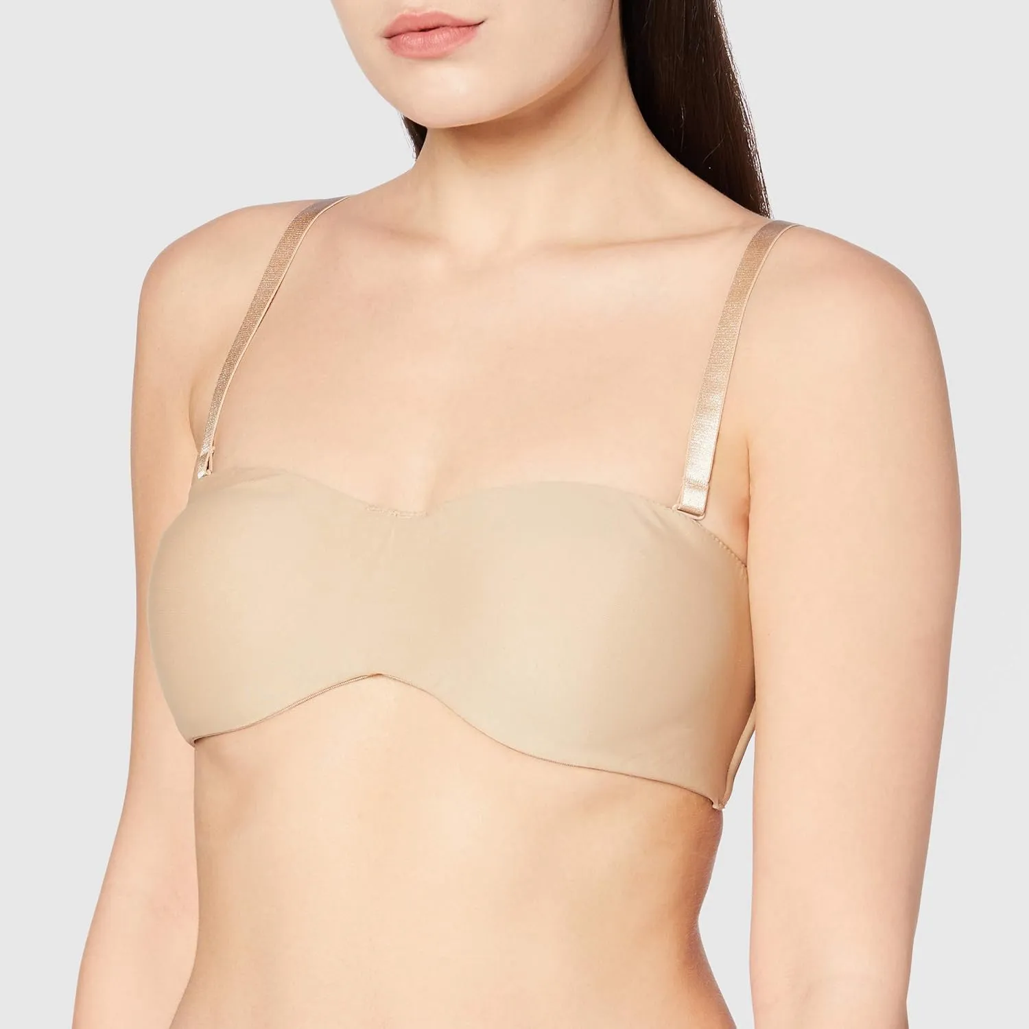 Lilyette Women's Tailored Strapless Underwire Minimizer Bra, Seamless Convertible Bra