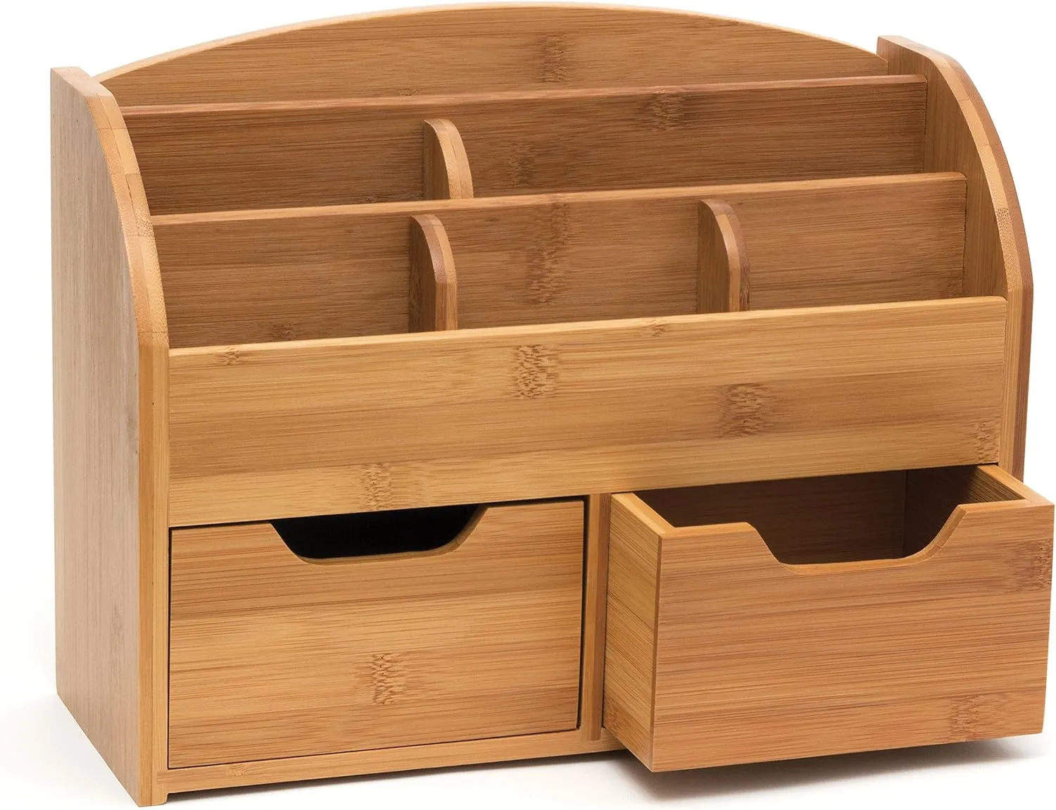 Lipper International 809 Bamboo Wood Space-Saving Desk Organizer, 12 5/8" X 5" X 9 5/8"