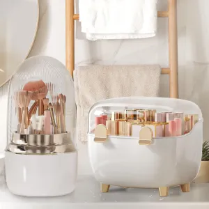 Lipstick Organizer For Vanity, Detachable Perfume Organizer (Thicken Upgraded), Lipstick Holder With Cover, Cosmetic Organizer (White)