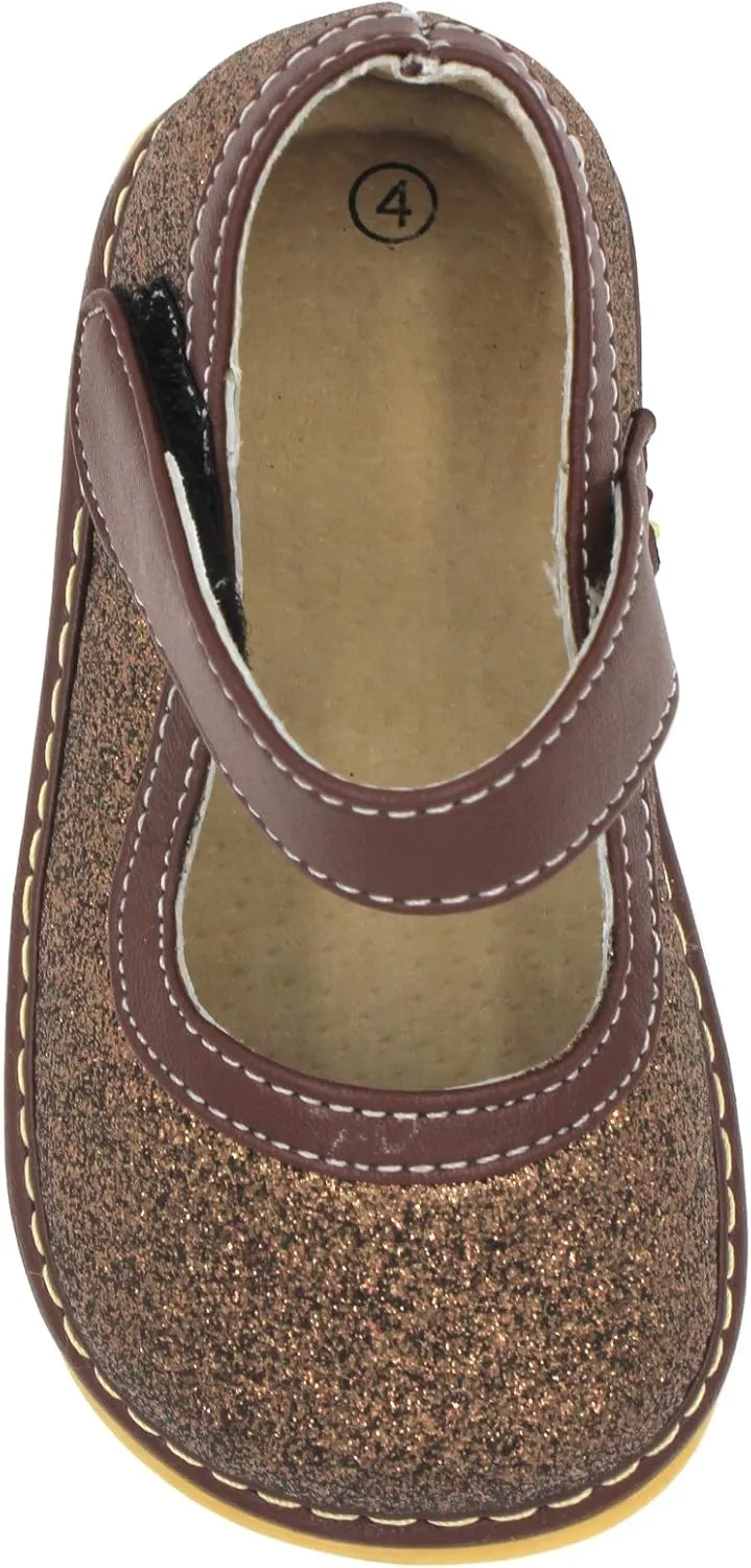 Little Mae's Boutique Mary Jane Squeaky Shoes for Toddler Girls, Ideal Walking Shoes with Removable Squeaker and Adjustable Strap - Soft Sole Shoes for Little Girls