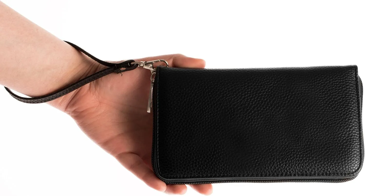 Littlearth Women's NFL Soft Pebble Organizer Wallet - Zip Closure Wallet - Wristlet, 4” x 7.5" x 1” , Team Color