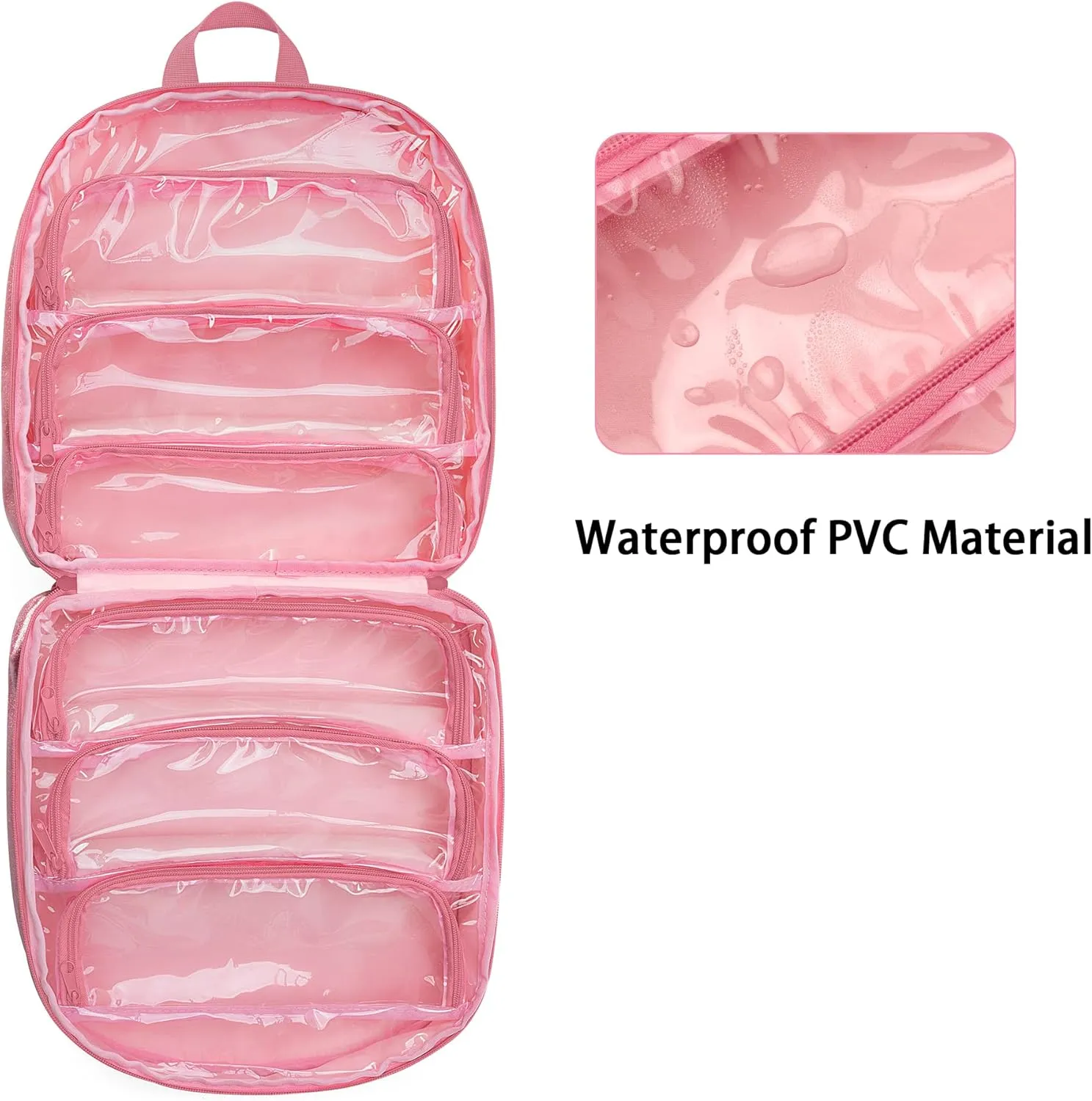 LoDrid Carrying Backpack Compatible with LOL Surprise Dolls All, Storage Case with 6 Clear Pockets for Dolls Organizer & Display, Pink, Bag Only (Patent Design)
