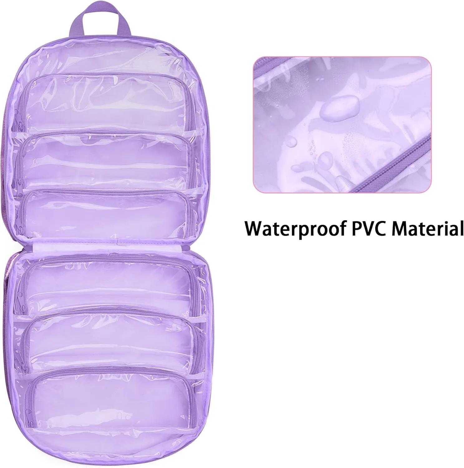 LoDrid Carrying Backpack Compatible with LOL Surprise Dolls All, Storage Case with 6 Clear Pockets for Dolls Organizer & Display, Purple, Bag Only (Patent Design)