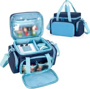 LoDrid Carrying Case Compatible with Tonie, Storage Bag Organizer for Audio Player Set and Accessories with Handle and Shoulder Strap, Blue, Bag Only (Patent Design)