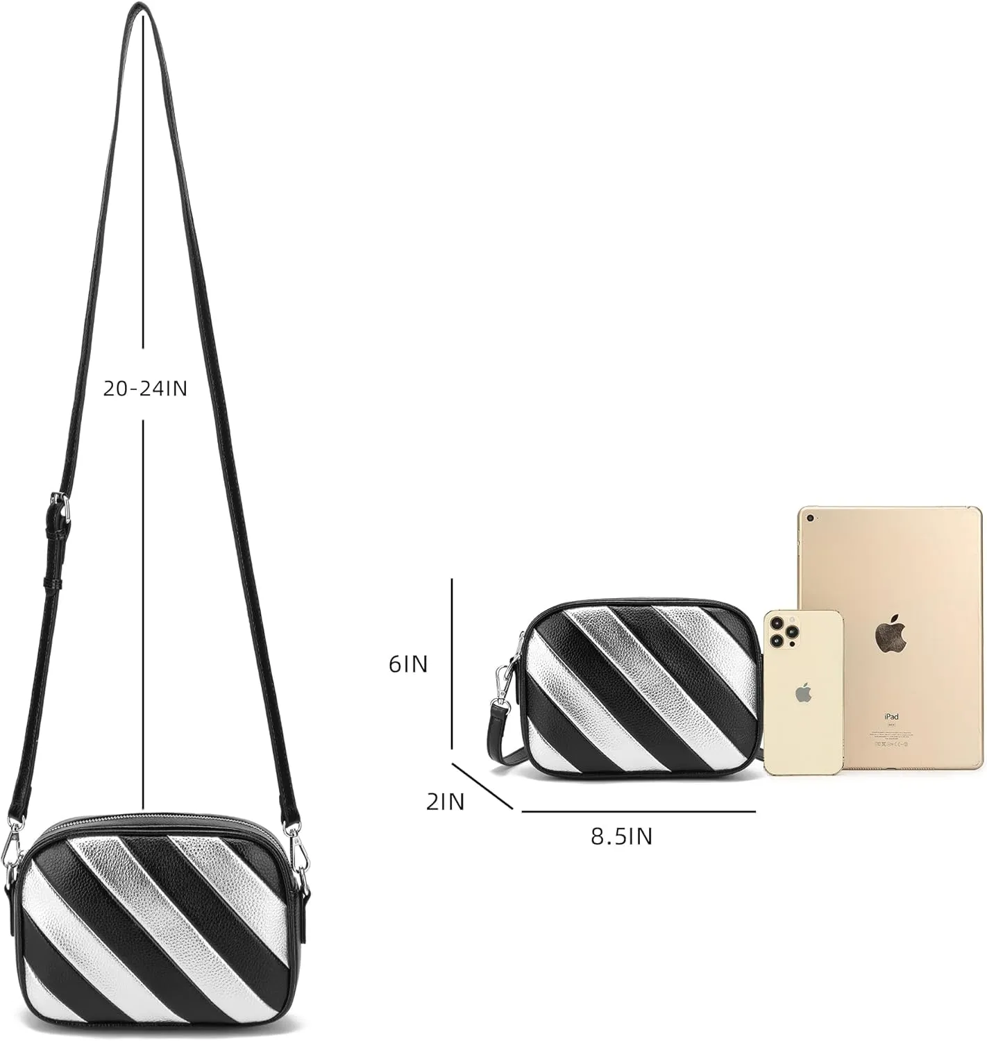 lola mae Quilted Crossbody Bag, Trendy Design Shoulder Purse