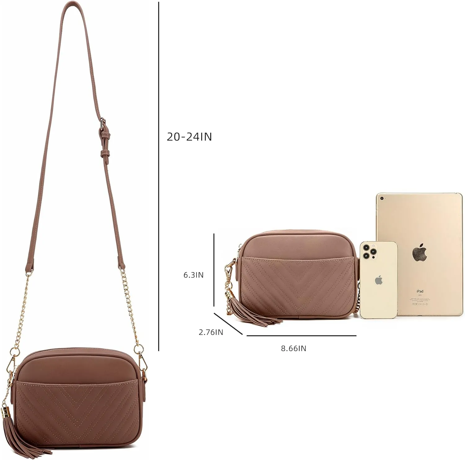 lola mae Quilted Crossbody Bag, Trendy Design Shoulder Purse