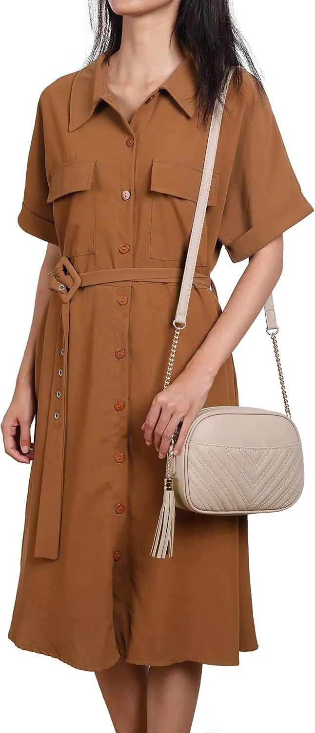 lola mae Quilted Crossbody Bag, Trendy Design Shoulder Purse