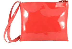 LONI Womens Hot Faux Patent Leather Shoulder Bag Cross-Body Bag Flat with Zip-Top