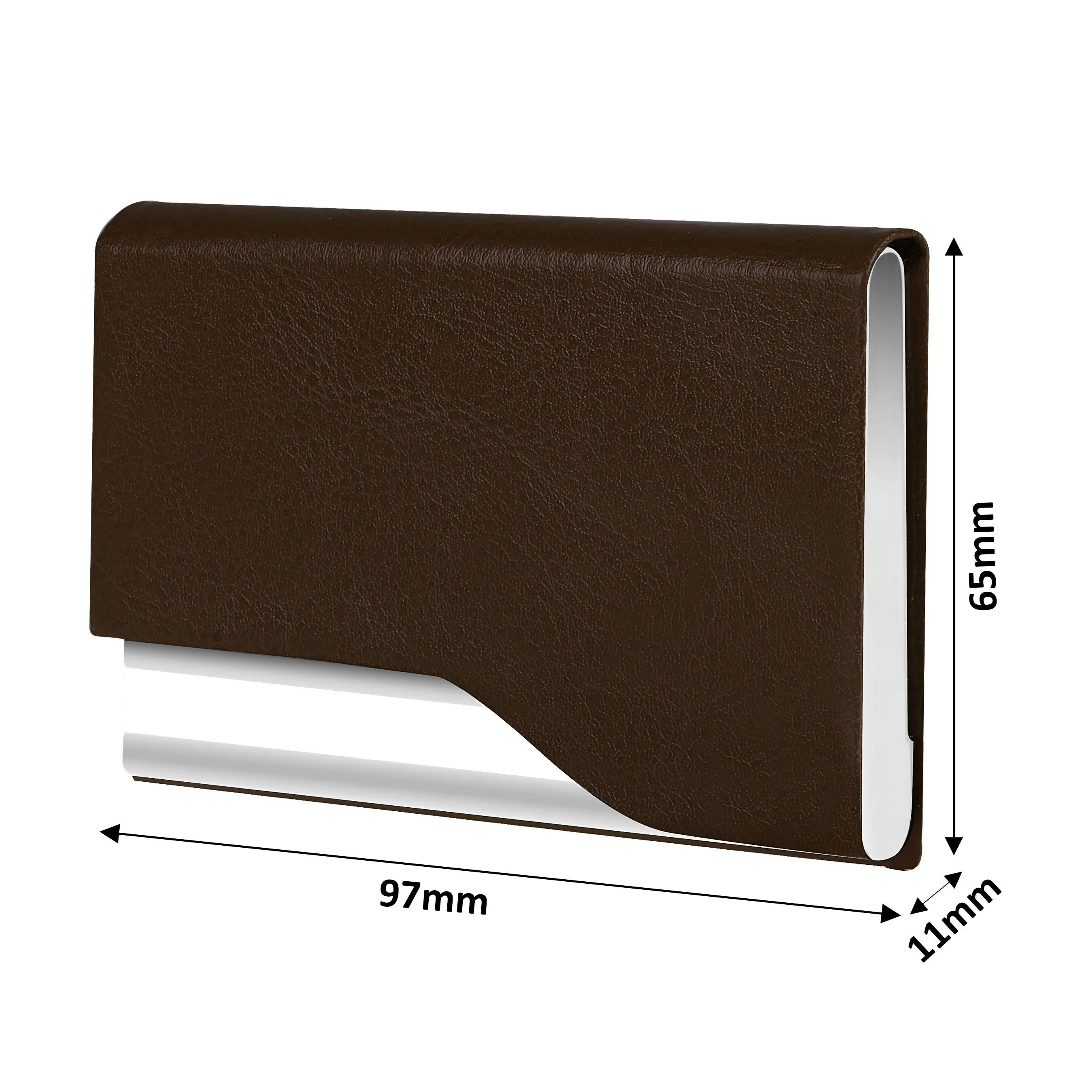 LOREM Small Pocket-Sized Metal ID & Card Holder Wallet with Magnetic Closure