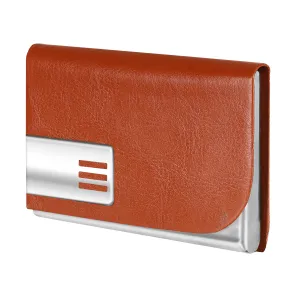 LOREM WL607 – Tan Metal Card Holder Wallet | Compact, Stylish & Secure with Magnetic Closure